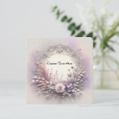 Zarter, floraler Rahmen mit Spitzendetails Einladung (Stehend Vorderseite)