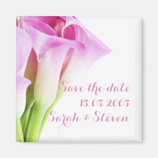 Zarter Frühlingsrosa Calla Magnet (Vorne)