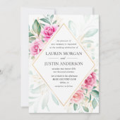 zarter Garten Blumen Elegante Hochzeitseinladung Einladung (Vorderseite)