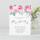 zarter Garten florale elegante Hochzeitsfeier Einl Einladung (Stehend Vorderseite)