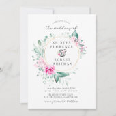 zarter Garten florale elegante Hochzeitsfeier Einl Einladung (Vorderseite)