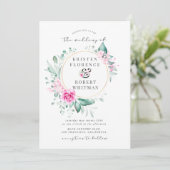 zarter Garten florale elegante Hochzeitsfeier Einl Einladung (Stehend Vorderseite)