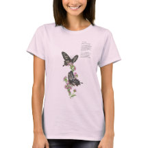 Zarter handgemalter Ceylon-Rose Schmetterling