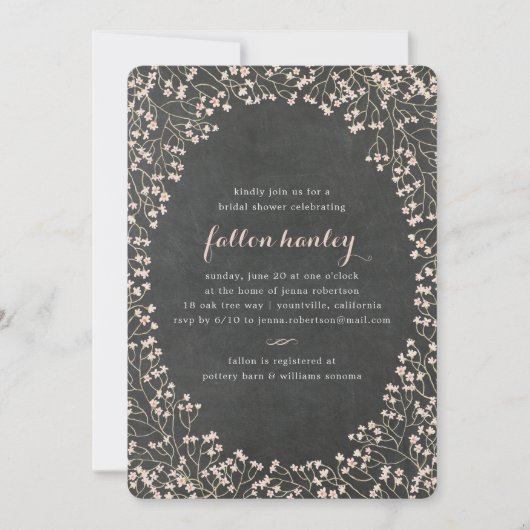 Zarter Rahmen | Einladung zur Brautdusche (Vorderseite)