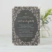 Zarter Rahmen | Feiern oder Taufen Einladung (Stehend Vorderseite)