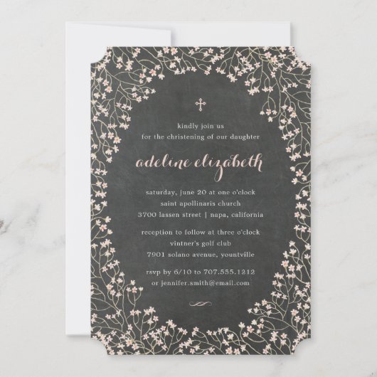 Zarter Rahmen | Feiern oder Taufen Einladung (Vorderseite)