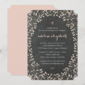 Zarter Rahmen | Feiern oder Taufen Einladung (Vorne/Hinten)