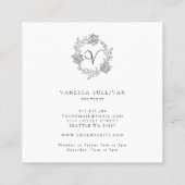 Zarter, romantischer, blumenreicher Gesichtszug Quadratische Visitenkarte (Rückseite)