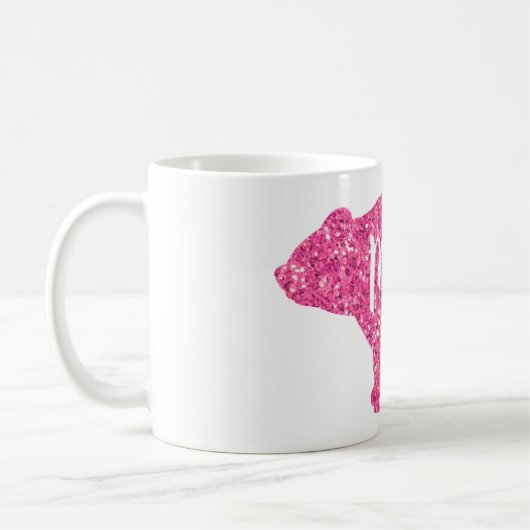 Zarter rosa Glitzer Mama Bären Design Kaffeetasse (Links)