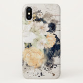 Zarter, rosa, orangefarbener, blumenblauer Aquarel Case-Mate iPhone Hülle (Rückseite)