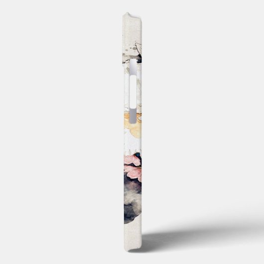 Zarter, rosa, orangefarbener, blumenblauer Aquarel Case-Mate iPhone Hülle (Rückseite / Links)