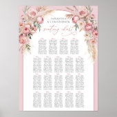 Zarter, rosa Pampas-Boho-Bogen Poster (Vorne)