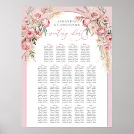 Zarter, rosa Pampas-Boho-Bogen Poster