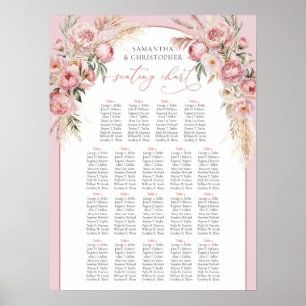 Zarter, rosa Pampas-Boho-Bogen Poster