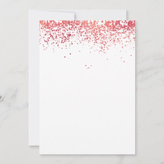 Zarter rosa Rot 40. Hochzeitstag Einladung (Rückseite)