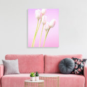 Zarter rosa Tulips gesteppte Leinwand Print (Insitu (Wohnzimmer))