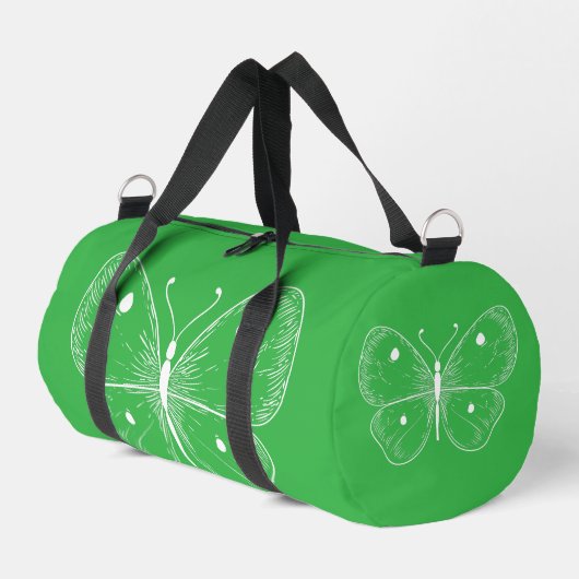 Zarter Schmetterlingsskizze Duffle Bag (Linke Seite)