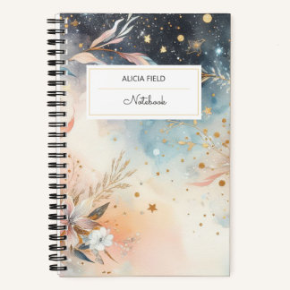 Zarter Straußhimmel | Ihr Name Notizblock