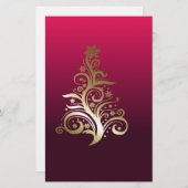 Zarter Weihnachtsbaum Briefpapier (Vorne/Hinten)