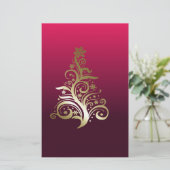 Zarter Weihnachtsbaum Briefpapier (Stehend Vorderseite)