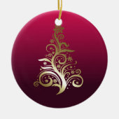 Zarter Weihnachtsbaum Keramikornament (Vorne)