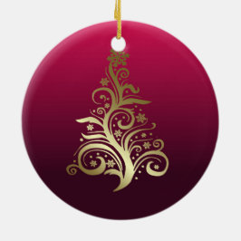 Zarter Weihnachtsbaum Keramikornament