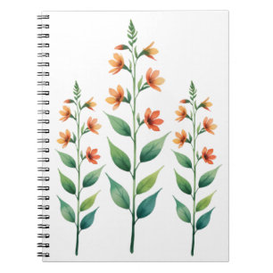 Zarter Zweig wilder Blumen   Minimalistische Wasse Notizblock