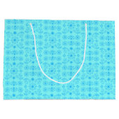 Zartes Blau auf Türkis Große Geschenktüte (Rückseite)