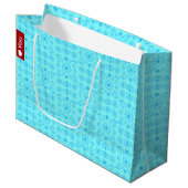 Zartes Blau auf Türkis Große Geschenktüte (Vorderseite Schrägansicht)