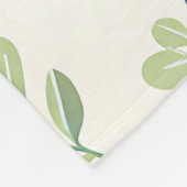 Zartes Blaubeer-Eukalyptus-Muster Fleecedecke (Ecke)