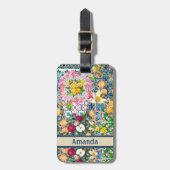 Zartes blaues, sizilianisches Zitrusfliesen Gepäckanhänger (Vorderseite vertikal)