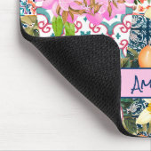 Zartes blaues, sizilianisches Zitrusfliesen Mousepad (Ecke)