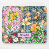 Zartes blaues, sizilianisches Zitrusfliesen Mousepad (Vorne)