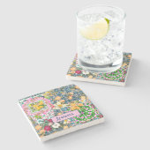 Zartes blaues, sizilianisches Zitrusfliesen Steinuntersetzer (Seitenansicht)