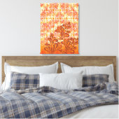 Zartes Blumendesign auf beige Texturierte Leinwand (Insitu (Schlafzimmer))