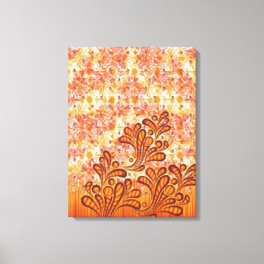 Zartes Blumendesign auf beige Texturierte Leinwand (Vorderseite)