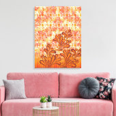 Zartes Blumendesign auf beige Texturierte Leinwand (Insitu (Wohnzimmer))