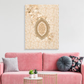 Zartes Blumendesign auf beige Texturierte Leinwand (Insitu (Wohnzimmer))