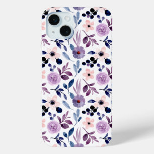 Zartes Blumendesign mit navyblauen Lavendelblätter Case-Mate iPhone Hülle