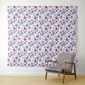 Zartes Blumendesign mit navyblauen Lavendelblätter Wandteppich (Beispiel (Horizontal))