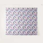 Zartes Blumendesign mit navyblauen Lavendelblätter Wandteppich (Vorderseite (Horizontal))