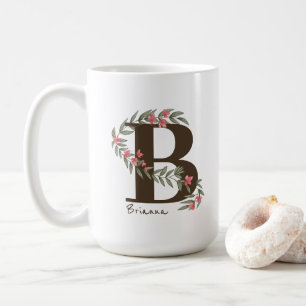Zartes Blumenmonogramm Rosenpink ID1332 Kaffeetasse