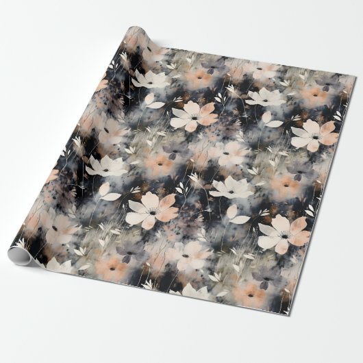 Zartes Blumenmuster Geschenkpapier (Ungerollt)