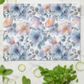 Zartes Blumenmuster in Aquarellfarben in Pastellfa Geschirrtuch (Gefaltet)