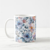 Zartes Blumenmuster in Aquarellfarben in Pastellfa Kaffeetasse (Links)