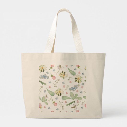 Zartes Blumenmuster Jumbo Stoffbeutel (Rückseite)