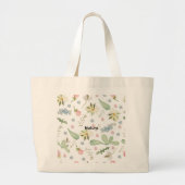 Zartes Blumenmuster Jumbo Stoffbeutel (Vorne)