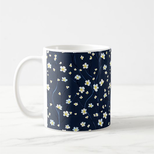 Zartes Blumenmuster Kaffeetasse (Links)