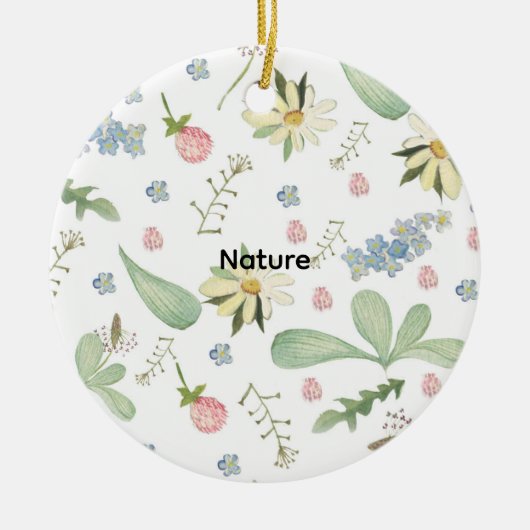 Zartes Blumenmuster Keramik Ornament (Vorne)