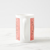 Zartes Blumenmuster mit rostfreiem Korallenriff Porzellantasse (Rückseite)